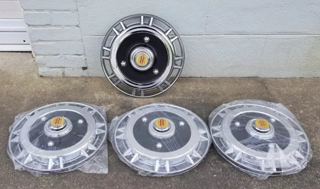 4 Enjoliveurs Chrome ROBERGEL Pointes Diamant 13 Simca 1000 Coupé Bertone 1200S