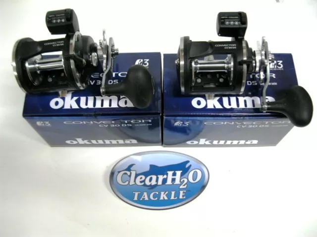 2Pk Okuma Convector Cv-30Ds High Speed Line Counter Trolling Reel Copper Salmon