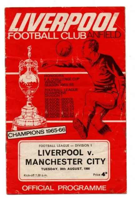 Orig.PRG  England Division 1  1966/67  LIVERPOOL FC - MANCHESTER CITY  !  SELTEN