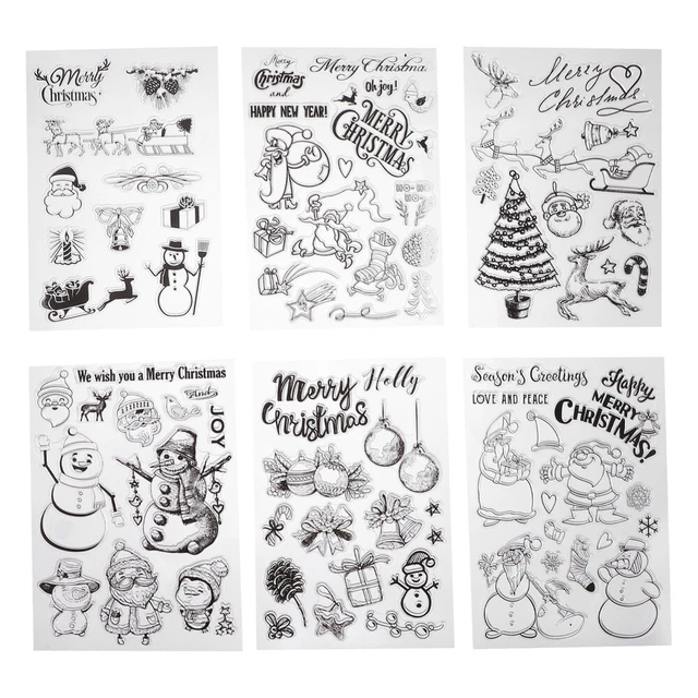 6 Pcs Silikon Fotoalbum Weihnachtstransparenter Stempel Kinderstampfer Siegel