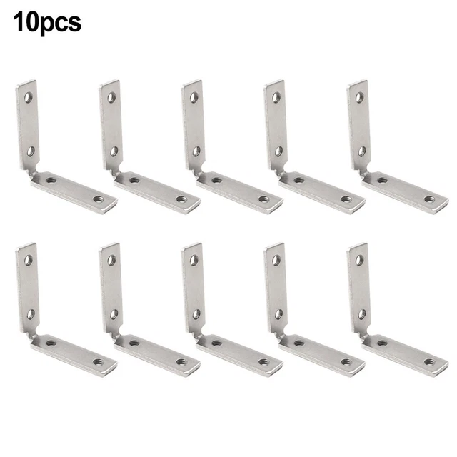 10 pz staffe angolari in acciaio a forma di L staffa a parete cassetto ad angolo metallo