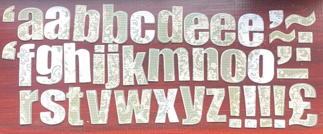 Grün & Weiß Glitzer Karton Stanzen Schnitt Alphabet Buchstaben Formen Verzierungen
