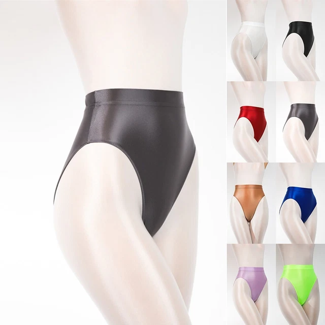 Leggings Mutandine Seta Pantaloncini Wetlook 1pz Bikini Slip Vita Alta Lucida