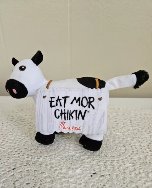 Chick-Fil-A Promo Cow Plush Toy Eat Mor Chikin Sign More Chicken 2017 5 in Mini