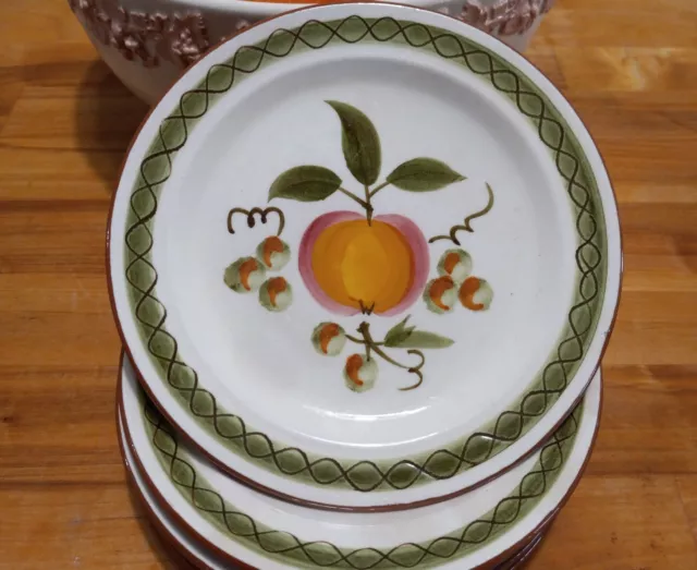 Stangl Pottery APPLE DELIGHT Set of 4 6" Plates Hand Painted Oven Safe 1960’s