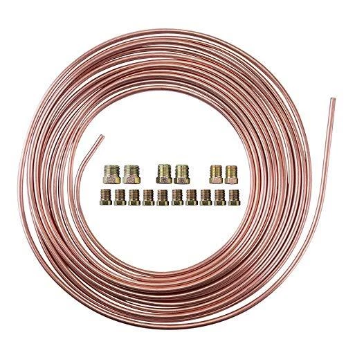 25Ft 3/16 Copper-Nickel Coated Alloy Brake Line Tubing Coil Kit Tube Roll