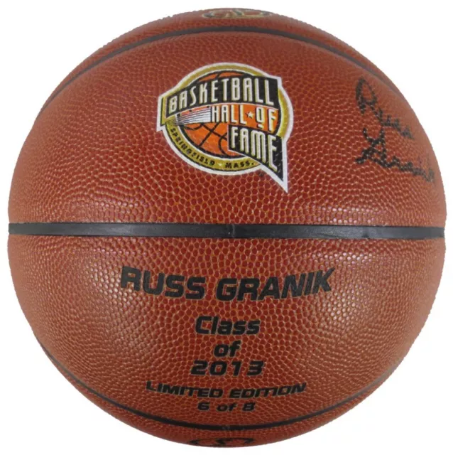 Russ Granik Autographed 2013 Hall of Fame Spalding TF-1000 Basketball 6/8