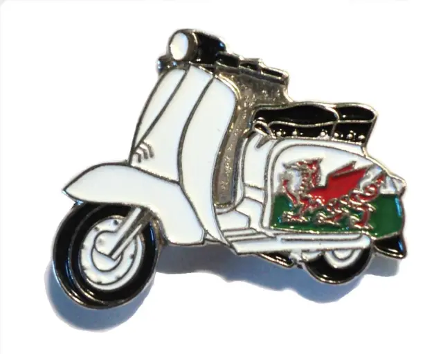NEW Wales Welsh Dragon Flag Scooter MOD Metal Scooterist Bike Enamel Badge MODS