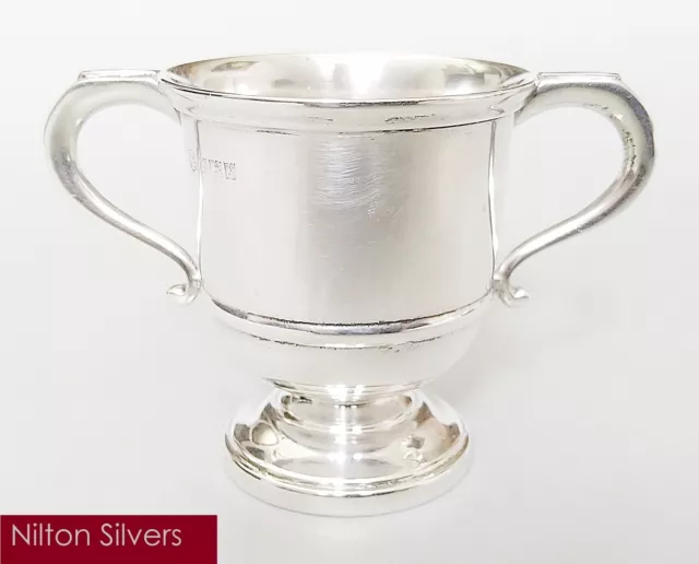 Vintage unengraved solid silver trophy cup, Barker Bros., B'ham 1959 (62g)#