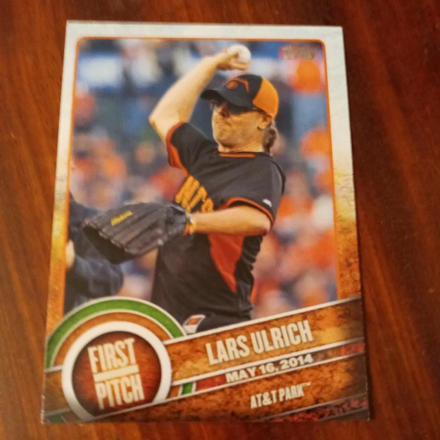 2015 Topps first pitch Giants Metallica drums Lars Ulrich rock CARD 2015 Topps first pitch Giants Metallica drums Lars Ulrich rock CARD