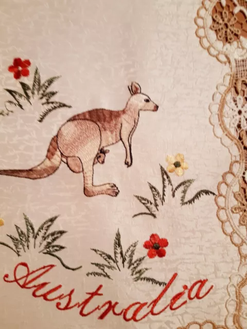 40*180cm Rectangle Australiana-Kangaroo Polyester Embroidered T/Runner 3