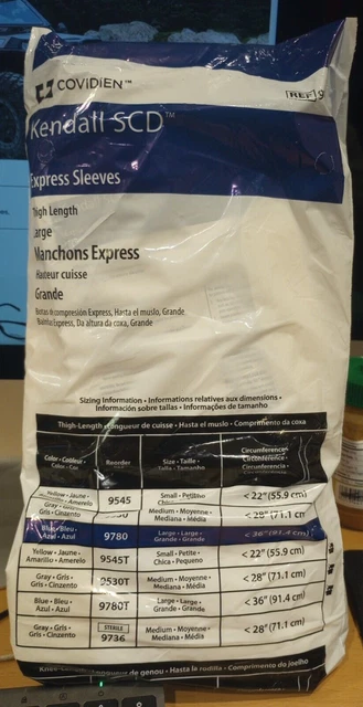 Kendall SCD Express COVIDIEN 9780 Sleeves Thigh Length Large 36” 91.4cm Blue