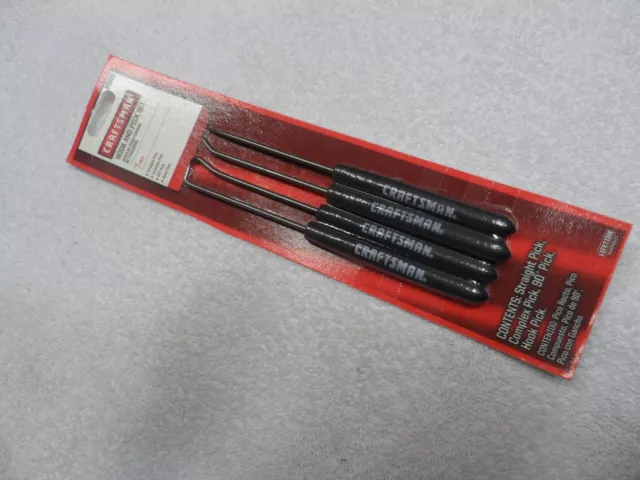 CRAFTSMAN 4PC HOOK Pick Set 7” Straight Right Angle Complex USA