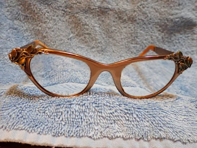 EARLY 1950's TURA  ALUMINUM LADIES FRAME WITH STUNNING DECOR INTACT! (USED)