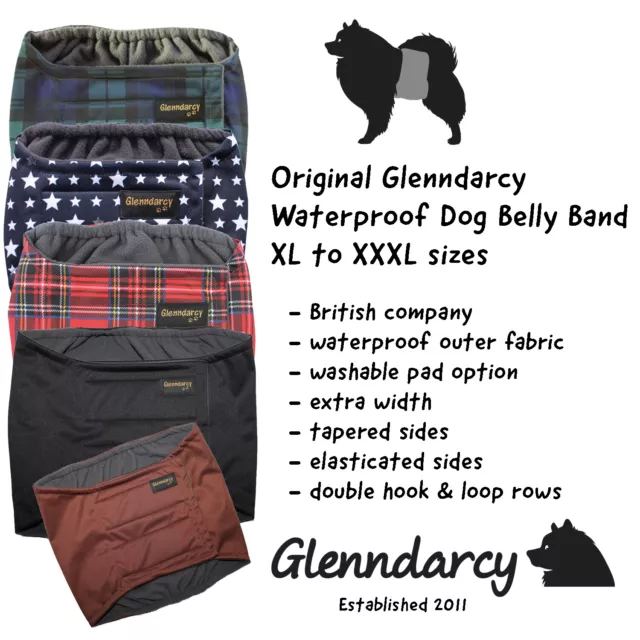 Glenndarcy Male Dog Belly Band Nappy I Urine Incontinence I XL to XXXL