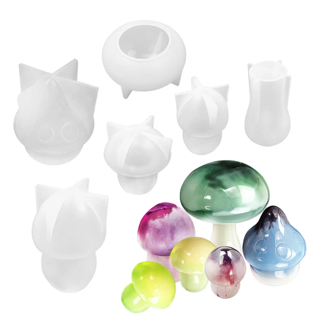 Pilz Silikonform Set 3D Kerzenformen Epoxidharz Gießform für Kerze