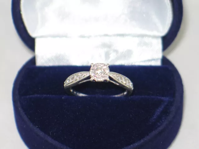 ERNEST JONES 9ct White Gold Third Carat DIAMOND Solitaire Ring Size K RRP £1250