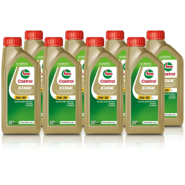 8X1Litre Castrol Edge Fluid Titanium 5W30 Ll Huile De Moteur Pour Vw 50400/50700