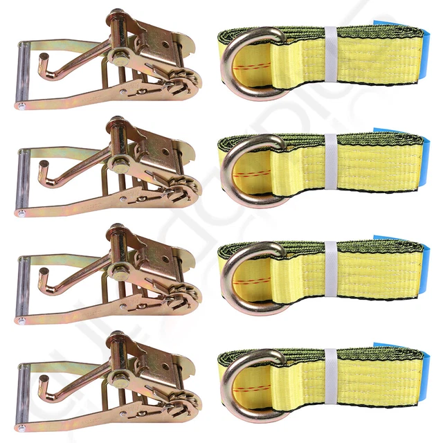 4SET (12X) LASSO Wheel Lift Straps Tow Truck Tie Down 2" Ratchets J