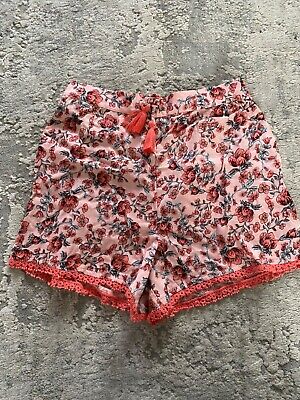 Girls Matalan Peach Floral Elasticated Shorts, Age 10Years ,BNWOT