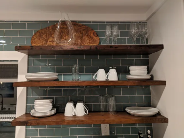 Thin profile floating shelf - Antique barn wood shelves - Accent shelf -27 sizes