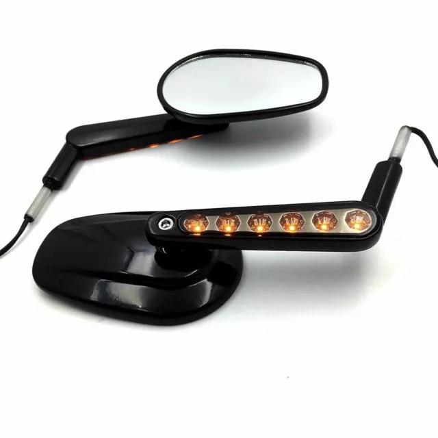 Black Rear Mirrors Turn Signals For Harley Davidson VROD Muscle VRSCF 09-17 3