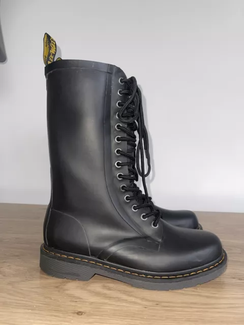 Dr martens Black Shower Waterproof Lace Up Wellington Boots Size 8 UK