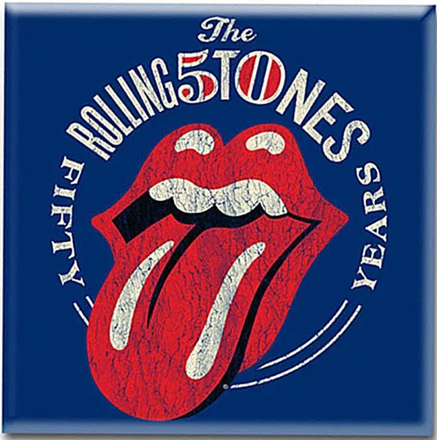 Rolling Stones 50th Anniversary steel fridge magnet  75mm x 75mm (ro)