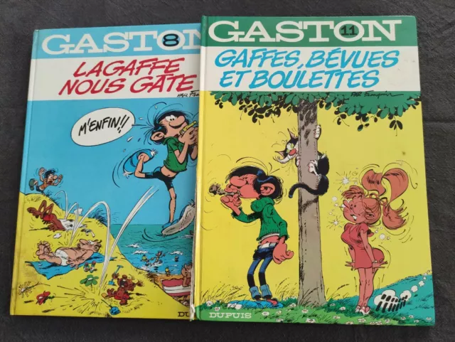 2 Bd Gaston Lagaffe n° 8 "Lagaffe nous gâte" et 11 " Gaffes bévues et boulettes"