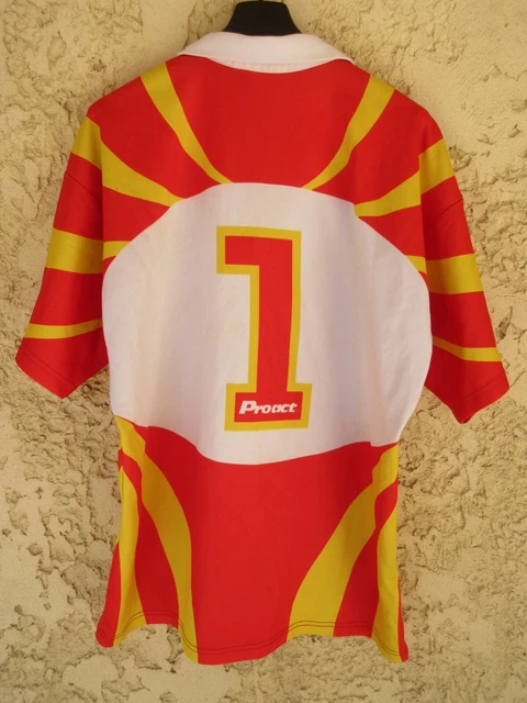 Maillot De Rugby Vintage U.F.O.R FIRMINY N°15 – Proact Taille XXL – Jaune Flash