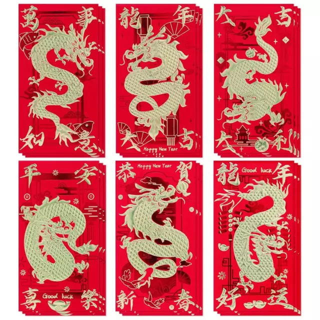 Buste rosse drago anno cinese 2024, busta anno lunare del drago2347