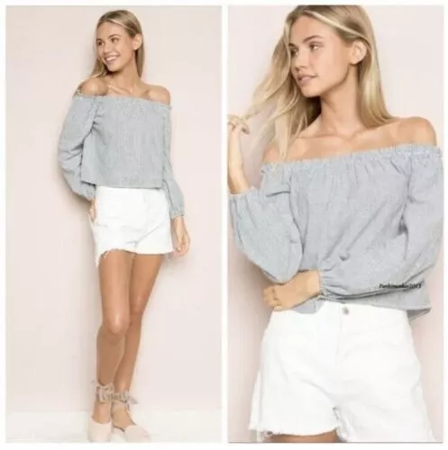 Brandy melville striped 2025 off the shoulder top