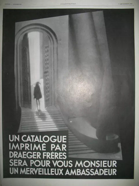 Publicite De Presse Draeger Catalogue Imprimeur Illustration Iribe Ad 1929