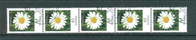 BRD / Bund Rollenmarken Blumen - Mi-Nr. 2451 gestempelt - 5er Streifen