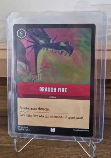 Disney Lorcana ( The First Chapter) Uncommon Dragon Fire HOLO 130/204