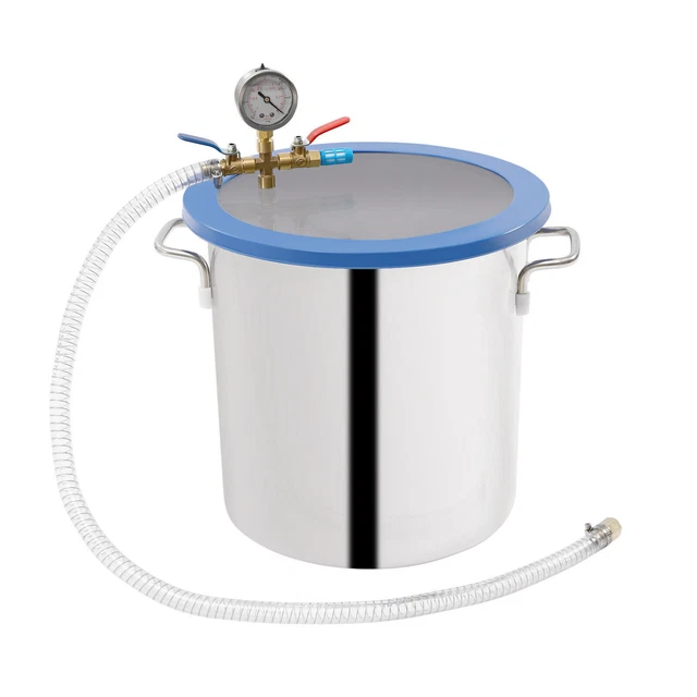5 Gal Vacuum Chamber Stainless Steel Tempered Glass Vacuum Degassing Chamber HOT