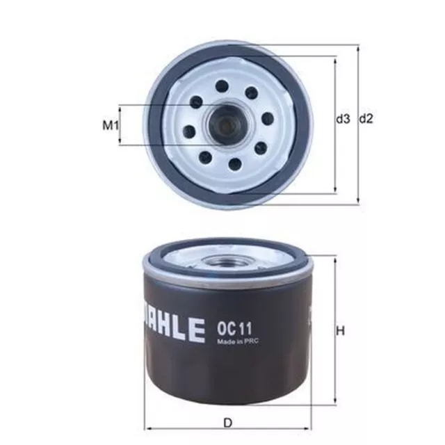 Mahle Oil Filter OC11 - Fits Renault - Genuine Part