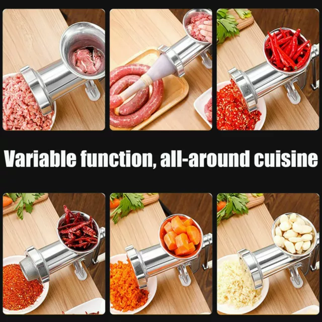 Hand Operated Cast Iron Manual Rotary Beef Sausage Maker Meat Mincer Grinder-Hot 2