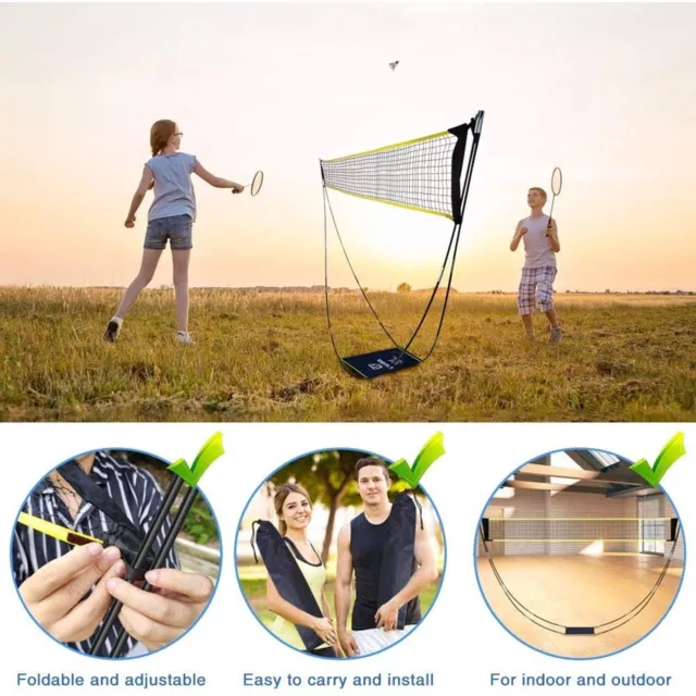 Portable Volleyball Badminton Training Net Sports Net Outdoor for Court Beach US