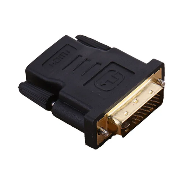 Gold Plated HDMI Female to DVI Male 24+5 Cable Converter Adapter Plug Black