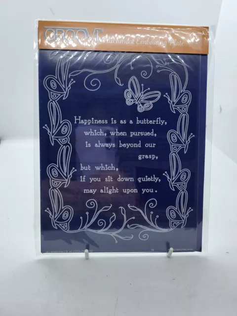 Groovi Parchment Craft Embossing Plate - Happiness Sentiment