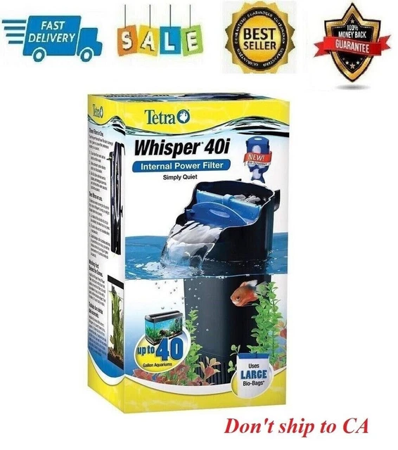 Aquarium Fish Tank Internal Filter 40 Gallons Filtration with Air Pump New