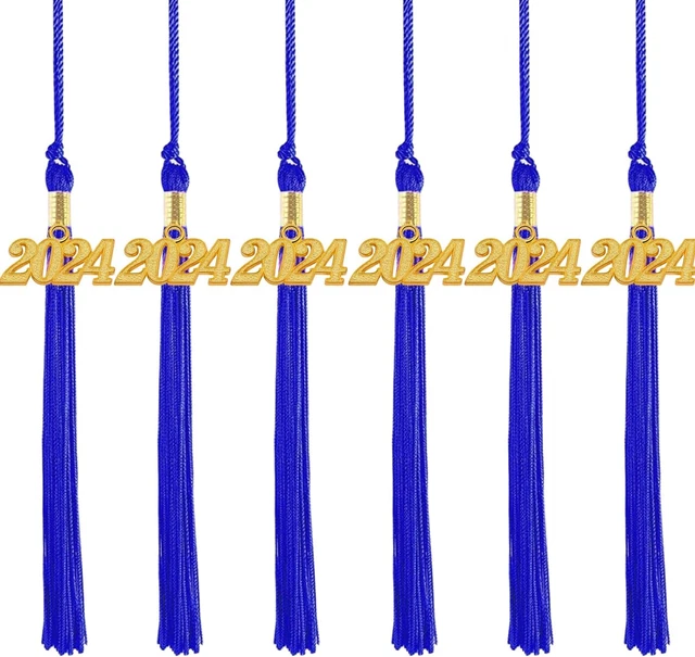 12 PACK 2024 Graduation Tassels with Grad 2024 Charms Pendent for Class