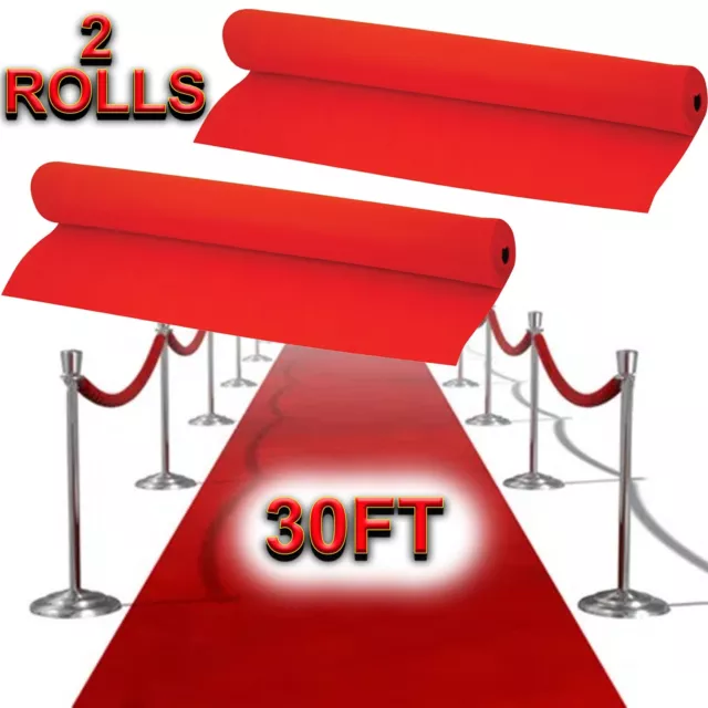 30FT Hollywood VIP Red Carpet Party Floor Runner Prom Birthday Prop Decoration