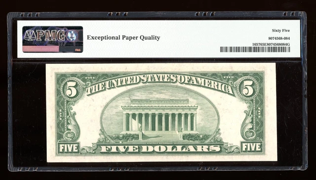 DBR 1953-B $5 Silver Gem Fr. 1657 FA Block PMG 65 EPQ Serial F77263127A 2