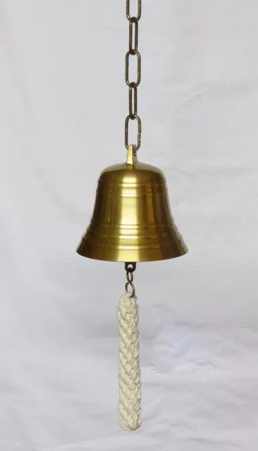 MESSINGGLOCKE  SCHIFFSGLOCKE  10 cm mit Kettenaufhängung (Messing-Antik)