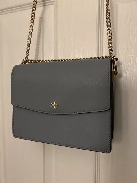 Tory Burch Emerson Small Envelope Adjustable Shoulder Bag French Gray
