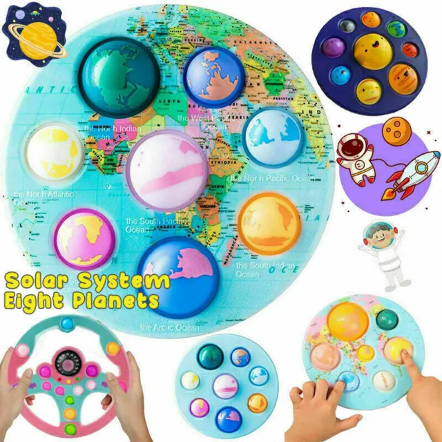 Solar System Popit Simple Dimple Fidget Toys Eight Planets Sensory Space Travel