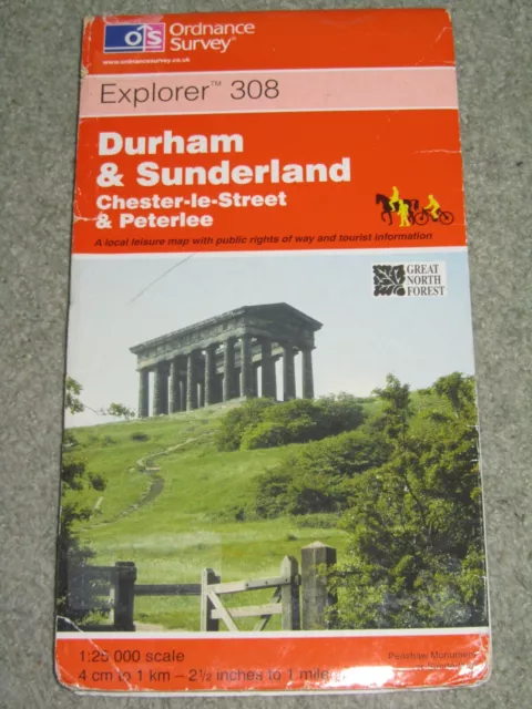 Ordnance Survey Explorer 1:25,000: Sheet 308 Durham & Sunderland - 2000