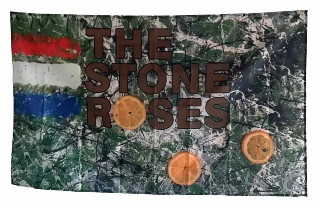 THE STONE ROSES FLAG 5×3 Ft BRITPOP FESTIVAL IAN BROWN WATERFALL FREE 48HR POST